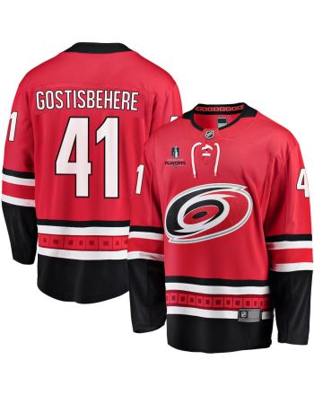 Shayne Gostisbehere 41 Carolina Hurricanes Stanley Cup 2023 Playoffs Patch Home Breakaway Men Jersey - Red