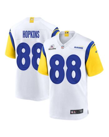 Brycen Hopkins 88 Los Angeles Rams 2023 Playoffs Patch Game Men Jersey - White