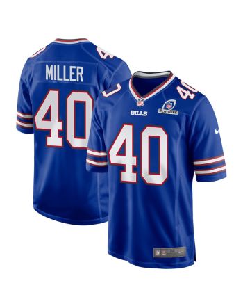 Von Miller 40 Buffalo Bills 2023 Playoffs Patch Game Men Jersey - Royal