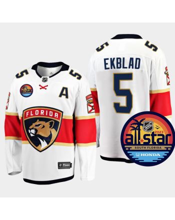 Men Florida Panthers Aaron Ekblad 5 2023 NHL All-Star Away White Jersey