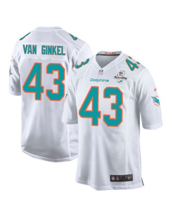 Andrew Van Ginkel 43 Miami Dolphins 2023 Playoffs Patch Game Men Jersey - White