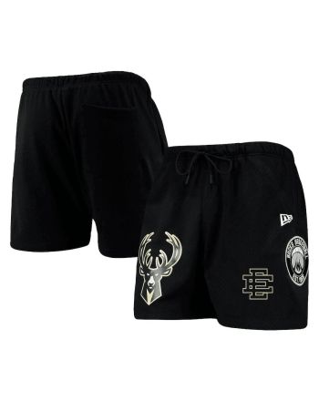 Milwaukee Bucks Team Logo Black Mesh Capsule Shorts - Men