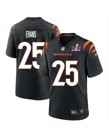 Chris Evans 25 Cincinnati Bengals Super Bowl LVIII Men Home Limited Jersey - Black