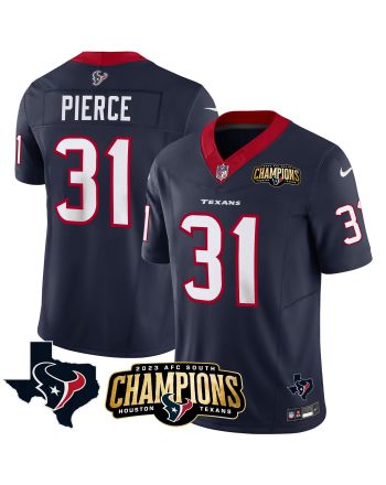 Dameon Pierce 31 Houston Texans 2023 AFC South Champions Patch Game Men Jersey - Navy