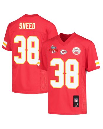 L'Jarius Sneed 38 Kansas City Chiefs Super Bowl LVII Champions 3 Stars Youth Game Jersey - Red