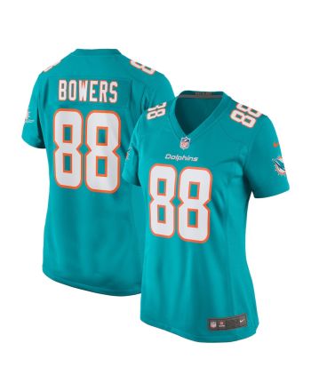 Nick Bowers 88 Miami Dolphins Women Team Game Jersey - Aqua