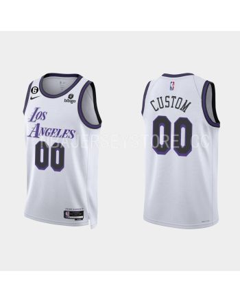 Los Angeles Lakers 00 Custom 2022-23 City Edition White Men Jersey