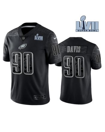 Jordan Davis 90 Philadelphia Eagles Super Bowl LVII Reflective Limited Jersey