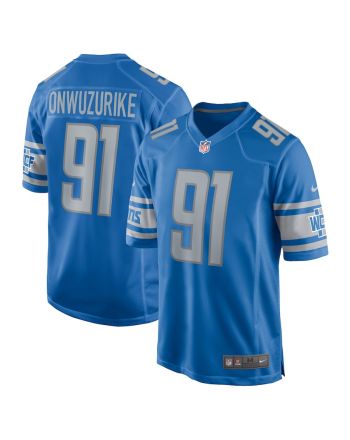 Levi Onwuzurike 91 Detroit Lions Men's Game Jersey - Blue