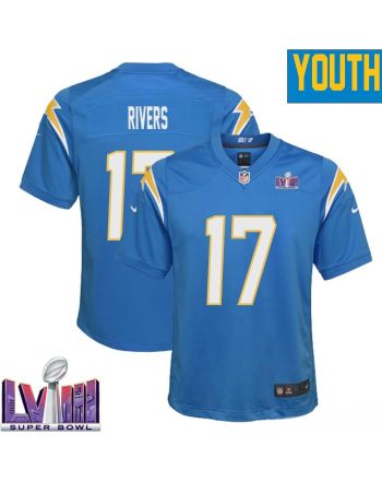 Philip Rivers 17 Los Angeles Chargers Super Bowl LVIII YOUTH Home Game Jersey - Powder Blue