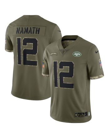 Joe Namath New York Jets 2022 Salute To Service Retired Player Limited Jersey - Olive