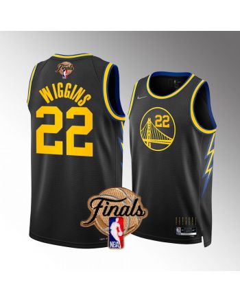 Golden State Warriors 22 Andrew Wiggins 2022 Finals Black Jersey Diamond Badge