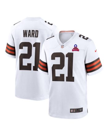 Denzel Ward 21 Cleveland Browns 2024 Pro Bowl Patch Game Men Jersey - White