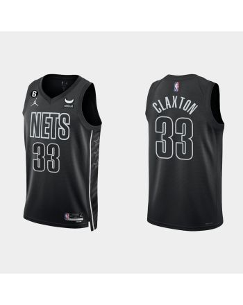 Brooklyn Nets Nicolas Claxton 33 Black 2022-23 Statement Edition Men Jersey