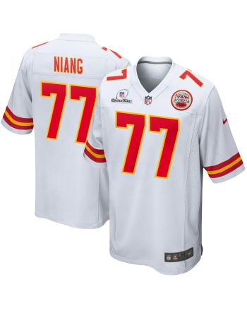 Lucas Niang 77 Kansas City Chiefs 2024 Divisional Patch Game Men Jersey - White