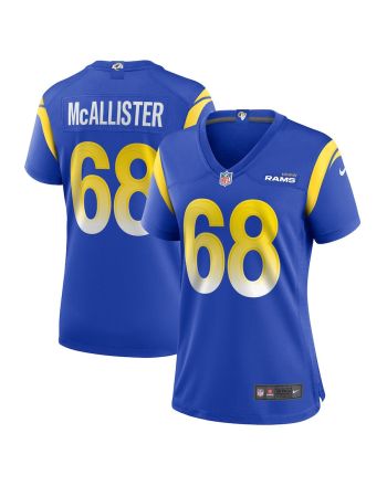 Mike McAllister 68 Los Angeles Rams Game Women Jersey - Royal