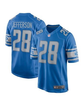 Jermar Jefferson 28 Detroit Lions Men's Game Jersey - Blue