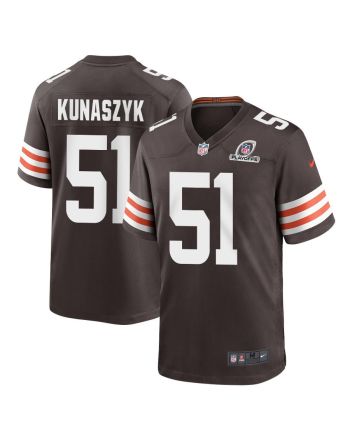 Jordan Kunaszyk 51 Cleveland Browns 2023 Playoffs Patch Game Men Jersey - Brown