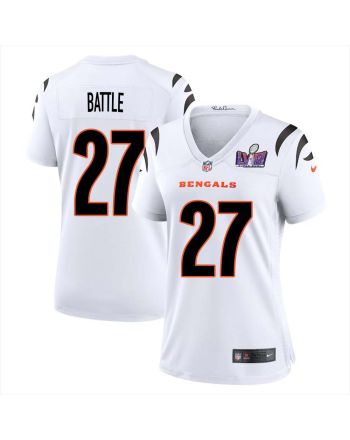 Jordan Battle 27 Cincinnati Bengals Super Bowl LVIII Women Away Limited Jersey - White