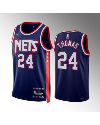 Cam Thomas 24 Brooklyn Nets Blue City Edition Jersey 75th Diamond