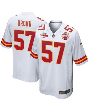 Orlando Brown 57 Kansas City Chiefs Super Bowl LVII Champions 3 Stars Men Game Jersey - White