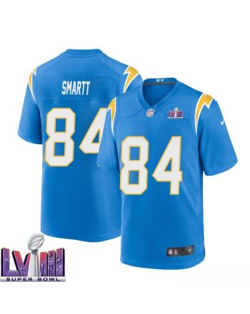 Stone Smartt 84 Los Angeles Chargers Super Bowl LVIII Men Home Game Jersey - Powder Blue