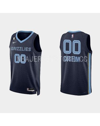 Memphis Grizzlies 00 Custom 2022-23 Icon Edition Navy Men Jersey