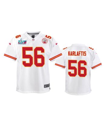 George Karlaftis 56 Kansas City Chiefs Super Bowl LVII Game Jersey - Youth White