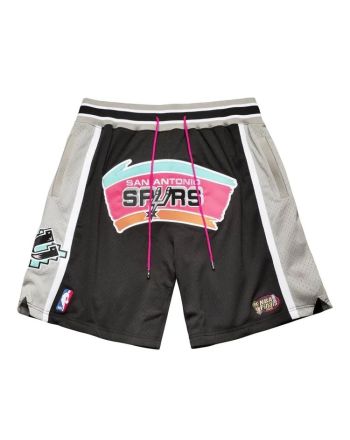 San Antonio Spurs NBA Retro Shorts - Black/Grey