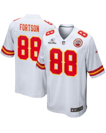 Jody Fortson 88 Kansas City Chiefs 2023 Playoffs Patch Game Men Jersey - White