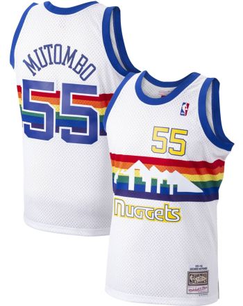 Mitchell &amp; Ness Men's Denver Nuggets Dikembe Mutombo 55 Swingman Jersey