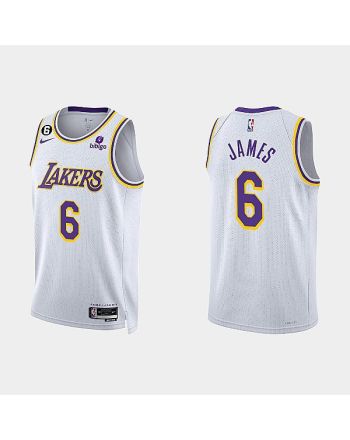 Los Angeles Lakers LeBron James 6 2022-23 Association Edition White Men Jersey Swingman