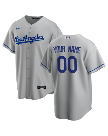 Los Angeles Dodgers Road Custom Men Jersey - Gray