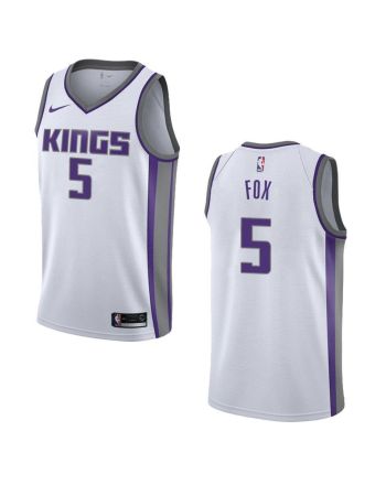 Men's Sacramento Kings 5 De'aaron Fox Association Swingman Jersey - White