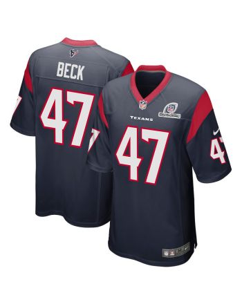 Andrew Beck 47 Houston Texans 2024 Divisional Patch Game Men Jersey - Navy