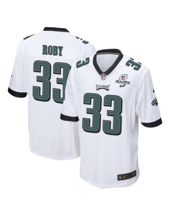 Bradley Roby 33 Philadelphia Eagles 2023 Playoffs Patch Game Men Jersey - White