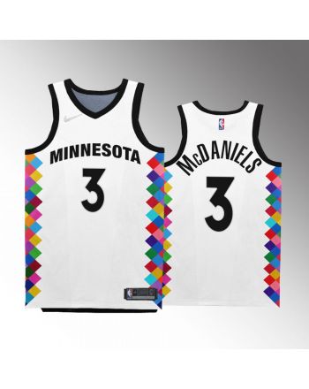 Minnesota Timberwolves Jaden McDaniels 3 2022-23 City Edition White Jersey Bob Dylan