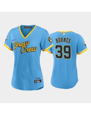 Corbin Burnes 39 Milwaukee Brewers Corbin Burnes 2022-23 City Connect Powder Blue Women's Jersey