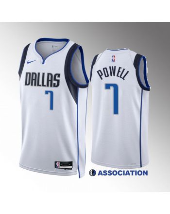 Dwight Powell 7 2022-23 Dallas Mavericks White Association Edition Jersey Swingman