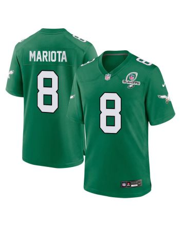 Marcus Mariota 8 Philadelphia Eagles 2023 Playoffs Patch Alternate Game Men Jersey - Kelly Green