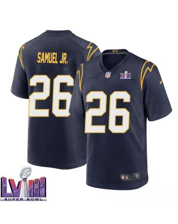 Asante Samuel Jr. 26 Los Angeles Chargers Super Bowl LVIII Men Alternate Game Jersey - Navy