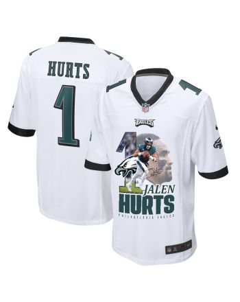 Jalen Hurts 1 Philadelphia Eagles Brilliance Game Jersey - Men, White