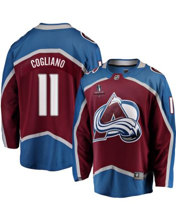 Andrew Cogliano 11 Colorado Avalanche Stanley Cup 2023 Playoffs Patch Home Breakaway Men Jersey - Burgundy