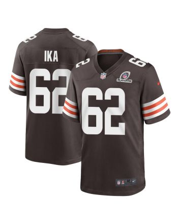 Siaki Ika 62 Cleveland Browns 2023 Playoffs Patch Game Men Jersey - Brown