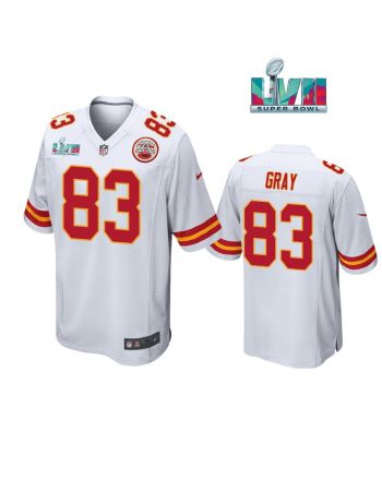 Noah Gray 83 Kansas City Chiefs Super Bowl LVII White Men Game Jersey