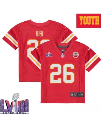 Deon Bush 26 Kansas City Chiefs Super Bowl LVIII YOUTH Home Game Jersey - Red