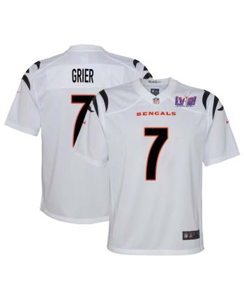 Will Grier 7 Cincinnati Bengals Super Bowl LVIII YOUTH Away Limited Jersey - White