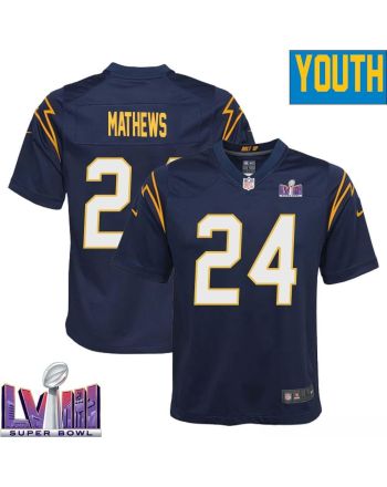 Ryan Mathews 24 Los Angeles Chargers Super Bowl LVIII YOUTH Alternate Game Jersey - Navy