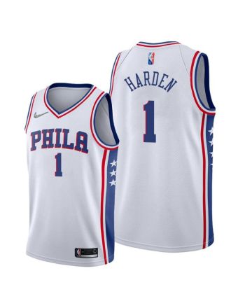 James Harden 1 Philadelphia 76ers Association Edition White Jersey 2022 Trade - Men Jersey