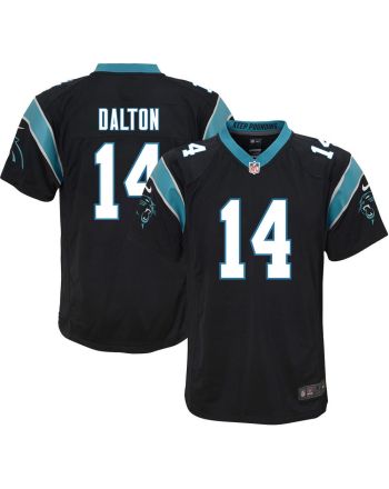 Andy Dalton 14 Carolina Panthers Youth Game Jersey - Black